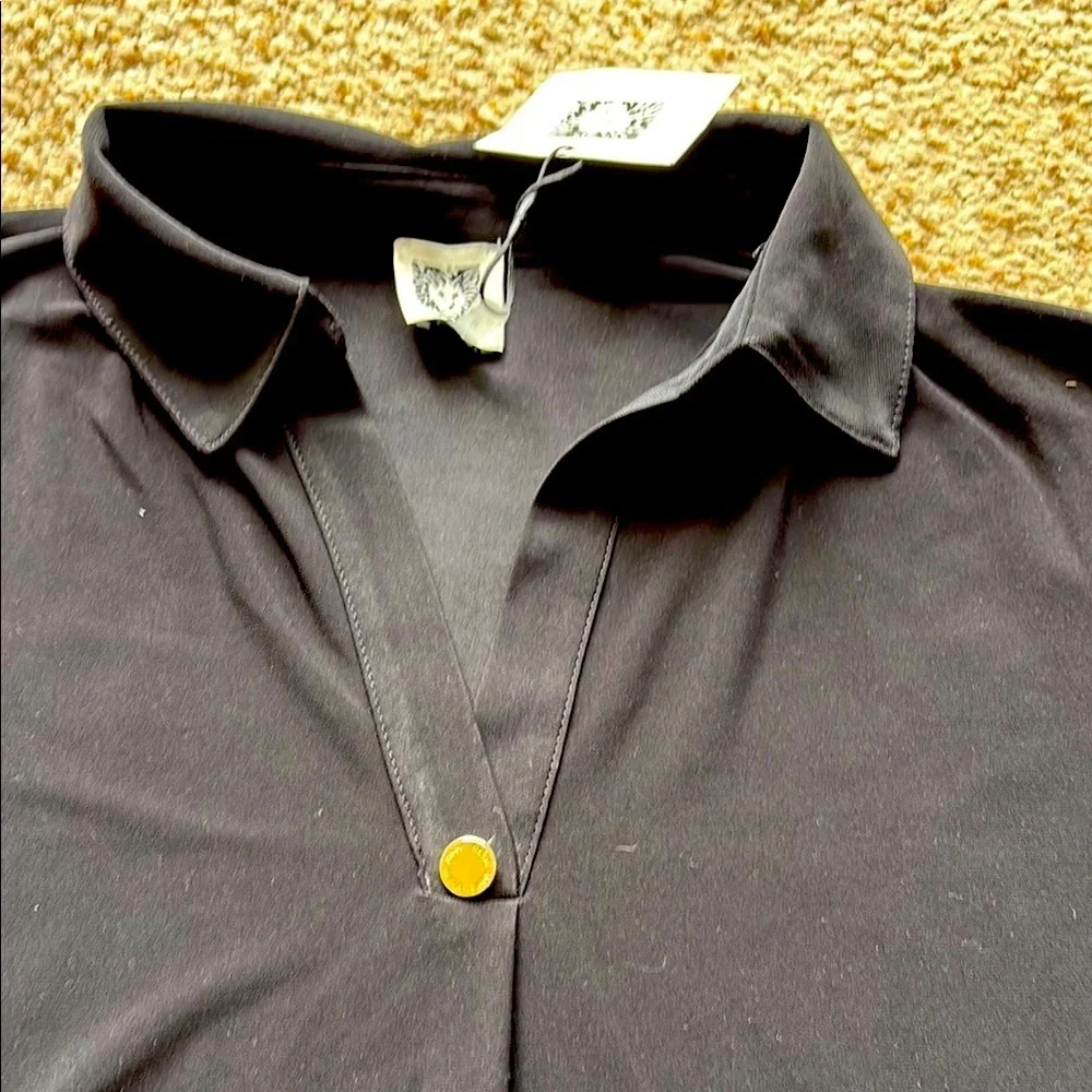 NWT Anne Klein Black tunic Shirt size M - Picture 5 of 5